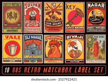 Old vintage matchbox front label