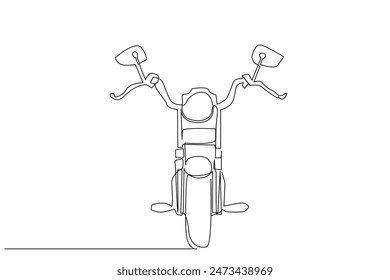 Vector de diseño de arte de una línea del vehículo del objeto de la motocicleta antigua