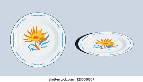 old vintage nostalgic enamel plate vector design. nostalgic plate of indonesian people