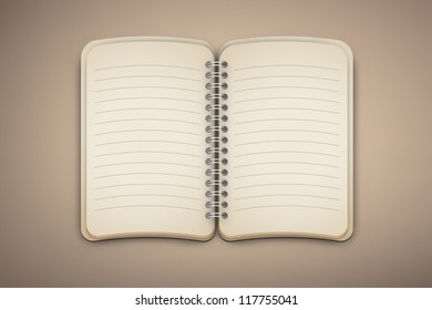 Old Vintage Notebook Vector