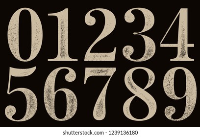 Old vintage numerals.