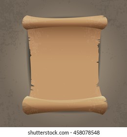 antigo vintage papel fita rolar no fundo cinza parede. antigo papel vetor ícone