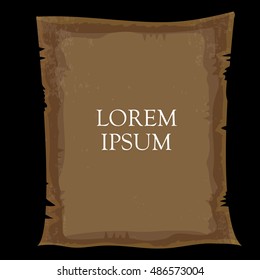 old vintage paper ribbon scroll isolated on black. old paper vector banner icon