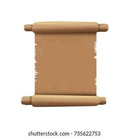old vintage paper ribbon scroll isolated on white background. old paper vector banner icon