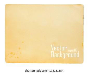 old vintage paper sheet isolated, vector background