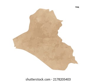 Altes Vintage-Papier strukturierte Karte Irak Land - Vektorgrafik