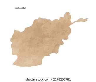 Old vintage paper textured map of Afghanistan Country - Vector illustration