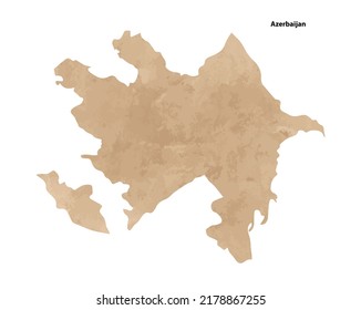 Viejo papel vintage texturizado mapa de Azerbaiyán País - Ejemplo vectorial