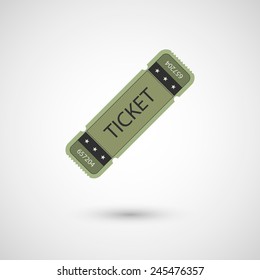 Old vintage paper ticket with number. Isolated on white background. Vector illustration, eps 10.