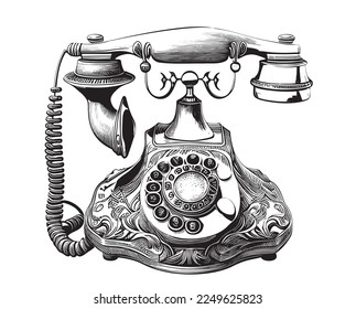 vintage telephone illustration