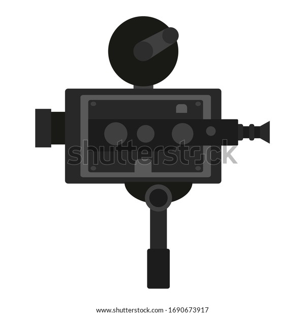 Old vintage portable camcorder. Filming a\
movie on retro instrument. Film recording of a movie. Isolated\
vector on white background