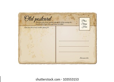 Old, Vintage Post Card | Realistic Eps10 Vector Illustration | Layers Organized and Named