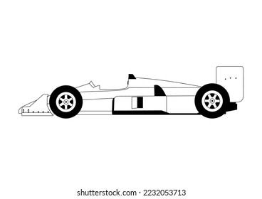 Old vintage Racing car vector line art 
outline transparent background