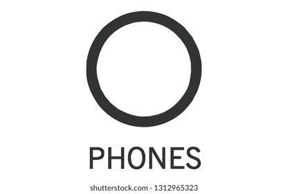 Old Vintage Radio Player Button Icon: Phones