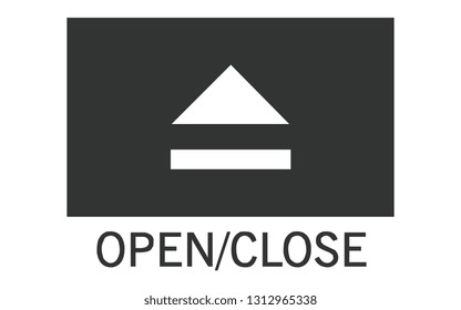Old Vintage Radio Player Button Icon: Open/Close