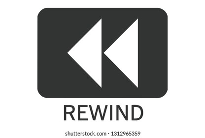 Old Vintage Radio Player Button Icon: Rewind