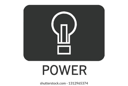Old Vintage Radio Player Button Icon: Power