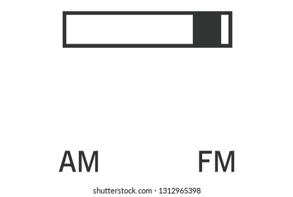 Old Vintage Radio Player Button Icon: Am Fm Slider
