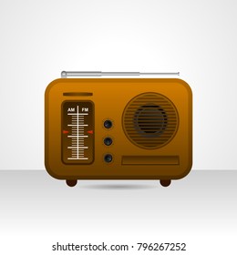 Old vintage radio vector illustration.