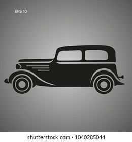 Old vintage retro pre-war roadster vector illustration.