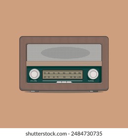 Old vintage Retro radio. Vector illustration. creative and unique. Flat Design.