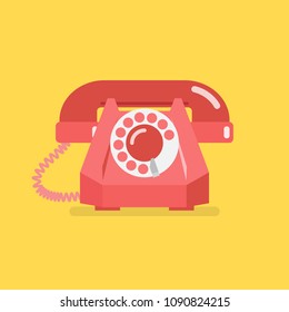 Old vintage retro telephone. Vector illustration