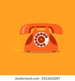 Old vintage retro telephone. Vector illustration