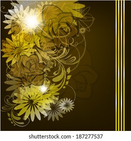 Old Vintage roses background. Vector