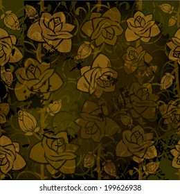 Old Vintage roses background. Vector