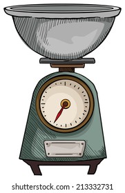 Old vintage Scales, vector illustration