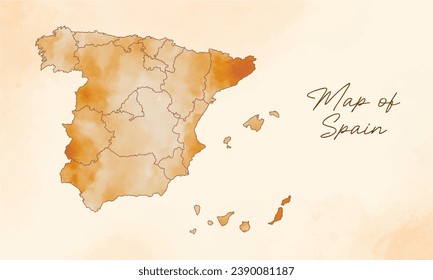 old vintage spain map vector background, perfect for office, company, school, social media, advertising, sales, printing and more