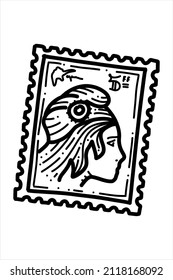 Old vintage stamp icon - vector illustration on white