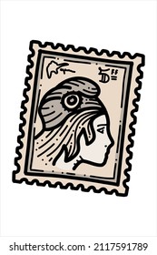 Sello vintage antiguo - ilustración vectorial en blanco