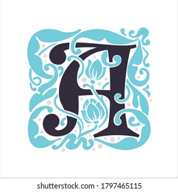 Old vintage style A letter initial logo. This icon can be used for a elegant package, antique diploma, heraldry art, old identity, etc.