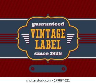 Old vintage styled label with flat colors