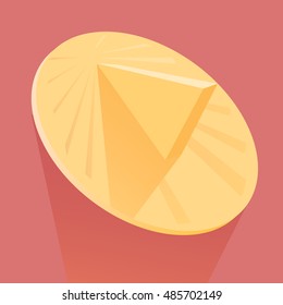 Old vintage sun watch vector image made in flat design with long shadows that show time by sun position