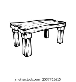 velho vintage tabela desenho coloração linha arte estilo esboço ilustração de design clássico