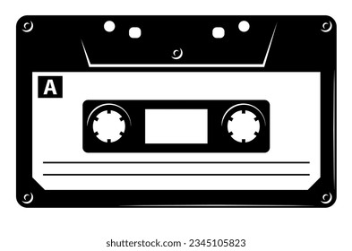 Old vintage tape recorder cassette Icon isolated on white background - vector illustration