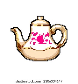 old vintage teapot game pixel art retro vector. bit old vintage teapot. old vintage illustration