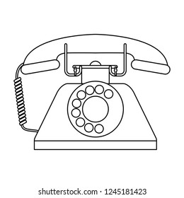 Old Vintage Telephone Black White Stock Vector (royalty Free 