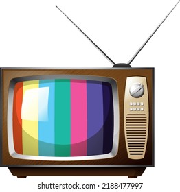 Old vintage television isolated illustration