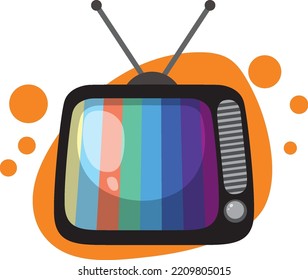 Old vintage television isolated illustration