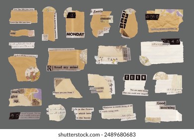 Old Vintage Torn Paper Collection