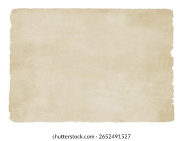 Fundo antigo de textura de papel rasgado vintage com bordas ásperas e cor bege envelhecida