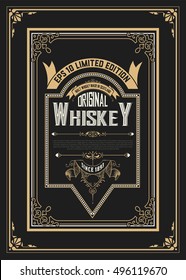 old vintage whiskey label design