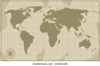 Old Vintage World Map