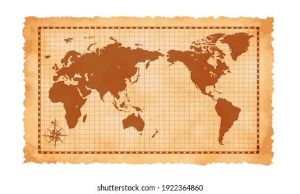 Old vintage world map vector illustration
