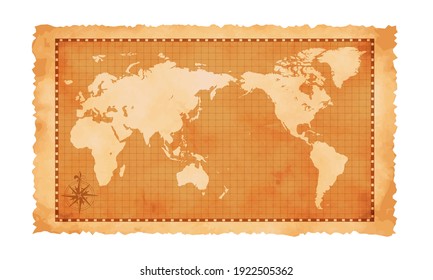 Ilustración vectorial del mapa del mundo antiguo