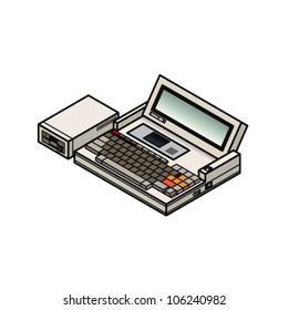An old vintage/retro obsolete computer.