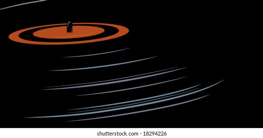 old vinyl player disk - vector illustration